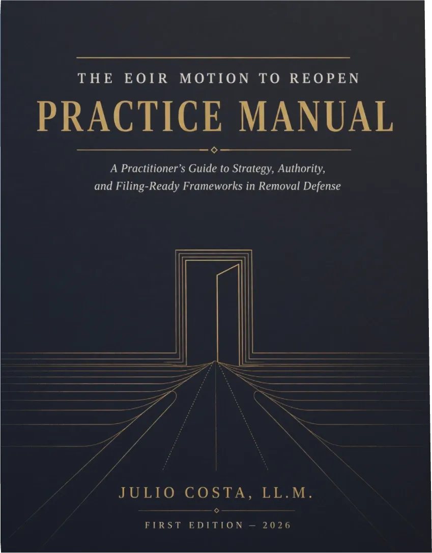 From the Bookshelves:  Julio Costa, The EOIR Motion to Reopen Practice Manual, coming soon