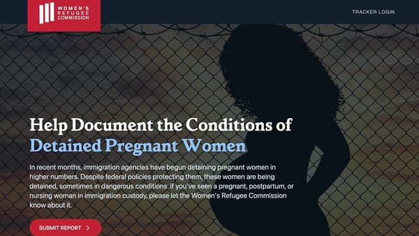 Women’s Refugee Commission Detention Pregnancy Tracker, A Critical Tool for Documenting the Treatment of Pregnant Women in Immigration Detention
